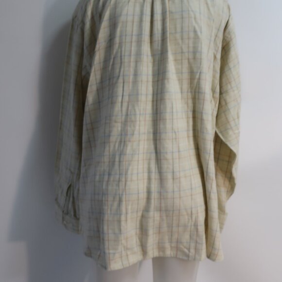 Mens Peter Elliot Beige, Multi Color Plaid Button Down Shirt XL - Picture 6 of 8